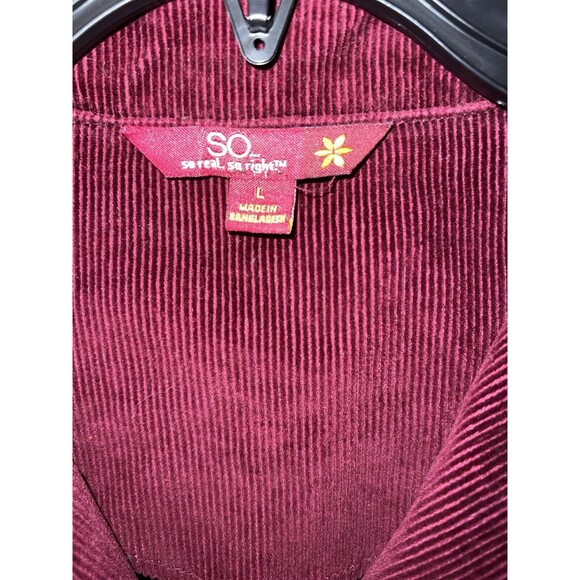SO REAL SO RIGHT Jacket Womens Sz Large Red Corduroy Button Y2K Academia Vintage - Picture 3 of 7